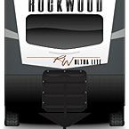 2022 Rockwood Ultra Lite Travel Trailer Exterior Front (Laminated White Fiberglass) May Show Optional Features. Features and Options Subject to Change Without Notice.