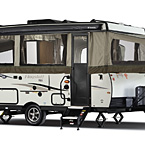 Flagstaff High Wall Tent Camper Exterior (Open) May Show Optional Features. Features and Options Subject to Change Without Notice.