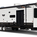 Wildwood Lodge Destination Trailer Exterior May Show Optional Features. Features and Options Subject to Change Without Notice.