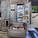 20 Cu. ft. residential stainless steel electric refrigerator with ice-maker and dedicated inverter. May Show Optional Features. Features and Options Subject to Change Without Notice.