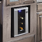 The Cuisinart® Private Reserve® Wine Cellar quietly and efficiently maintains the ideal storage temperature, (between 39° to 68°F), to preserve the quality of your favorite
wines. This thermoelectric cooling system
is touchpad controlled, has a stainless
finish and soft interior lighting. May Show Optional Features. Features and Options Subject to Change Without Notice.