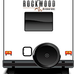 2022 Rockwood Signature Travel Trailer Exterior Rear (Laminated White Fiberglass) May Show Optional Features. Features and Options Subject to Change Without Notice.