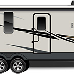 2022 Rockwood Signature Travel Trailer Exterior Camp Side Profile (Laminated Champagne Fiberglass)

 	 May Show Optional Features. Features and Options Subject to Change Without Notice.