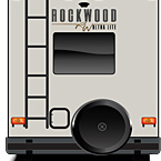2022 Rockwood Ultra Lite Travel Trailer Exterior Rear (Laminated Champagne Fiberglass) May Show Optional Features. Features and Options Subject to Change Without Notice.