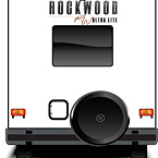 2022 Rockwood Ultra Lite Travel Trailer Exterior Rear (Laminated White Fiberglass) May Show Optional Features. Features and Options Subject to Change Without Notice.