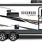 2022 Rockwood Ultra Lite Travel Trailer Exterior Camp Side Profile (Laminated White Fiberglass) May Show Optional Features. Features and Options Subject to Change Without Notice.