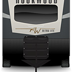 2022 Rockwood Ultra Lite Travel Trailer Exterior Front (Laminated Champagne Fiberglass) May Show Optional Features. Features and Options Subject to Change Without Notice.