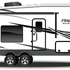 2022 Flagstaff Classic Fifth Wheel Exterior Camp Side Profile (Laminated White Fiberglass) May Show Optional Features. Features and Options Subject to Change Without Notice.