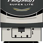 2022 Flagstaff Super Lite Fifth Wheel Exterior Front (Laminated Champagne Fiberglass) May Show Optional Features. Features and Options Subject to Change Without Notice.