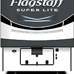 2022 Flagstaff Super Lite Fifth Wheel Exterior Front (Laminated White Fiberglass) May Show Optional Features. Features and Options Subject to Change Without Notice.