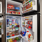 Refrigerator open May Show Optional Features. Features and Options Subject to Change Without Notice.