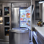Standard 20 cu. ft. residential
stainless steel electric
refrigerator with ice-maker
and dedicated inverter May Show Optional Features. Features and Options Subject to Change Without Notice.