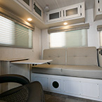 Dinette/sofa with overhead cabinets May Show Optional Features. Features and Options Subject to Change Without Notice.