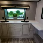 Bathroom dual-sink vanity May Show Optional Features. Features and Options Subject to Change Without Notice.