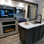 Kitchen and entertainment area May Show Optional Features. Features and Options Subject to Change Without Notice.