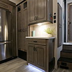 Kitchen Hutch and Refrigerator May Show Optional Features. Features and Options Subject to Change Without Notice.