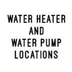Water Heater: Located under the double bunks at the rear of the RV. Water Pump: Located under the kitchen sink on the door side near the middle of the RV.  May Show Optional Features. Features and Options Subject to Change Without Notice.