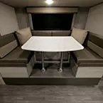 U- Shaped Dinette with Two Decorative Pillows.
 May Show Optional Features. Features and Options Subject to Change Without Notice.