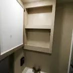 Medicine Cabinet Shown Open with Two Shelves.
 May Show Optional Features. Features and Options Subject to Change Without Notice.