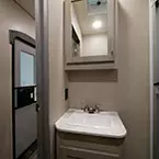 Mirrored Medicine Cabinet Overhead of Single Bowl Vanity. 
 May Show Optional Features. Features and Options Subject to Change Without Notice.