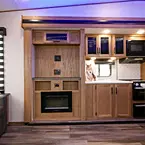 TV prep with overhead storage and fireplace below May Show Optional Features. Features and Options Subject to Change Without Notice.