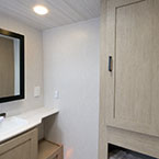 Bathroom vanity and storage May Show Optional Features. Features and Options Subject to Change Without Notice.