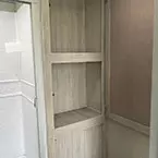 Linen storage closet shown open May Show Optional Features. Features and Options Subject to Change Without Notice.