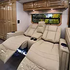 Theater seating shown in the 36K7 in the reclined position. (Chestnut Interior) May Show Optional Features. Features and Options Subject to Change Without Notice.