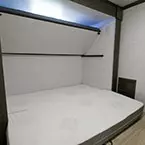 Bunk Room with 60 x 74 Versa Queen in the Sleeping Position May Show Optional Features. Features and Options Subject to Change Without Notice.