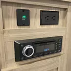 AM/FM/Bluetooth stereo and USB charge ports May Show Optional Features. Features and Options Subject to Change Without Notice.