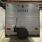 Rear view of unit with spare tire and exterior shower head May Show Optional Features. Features and Options Subject to Change Without Notice.