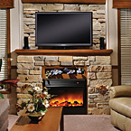 Electric fireplace with decorative mantle, the perfect centerpiece to the open concept floorplans. May Show Optional Features. Features and Options Subject to Change Without Notice.