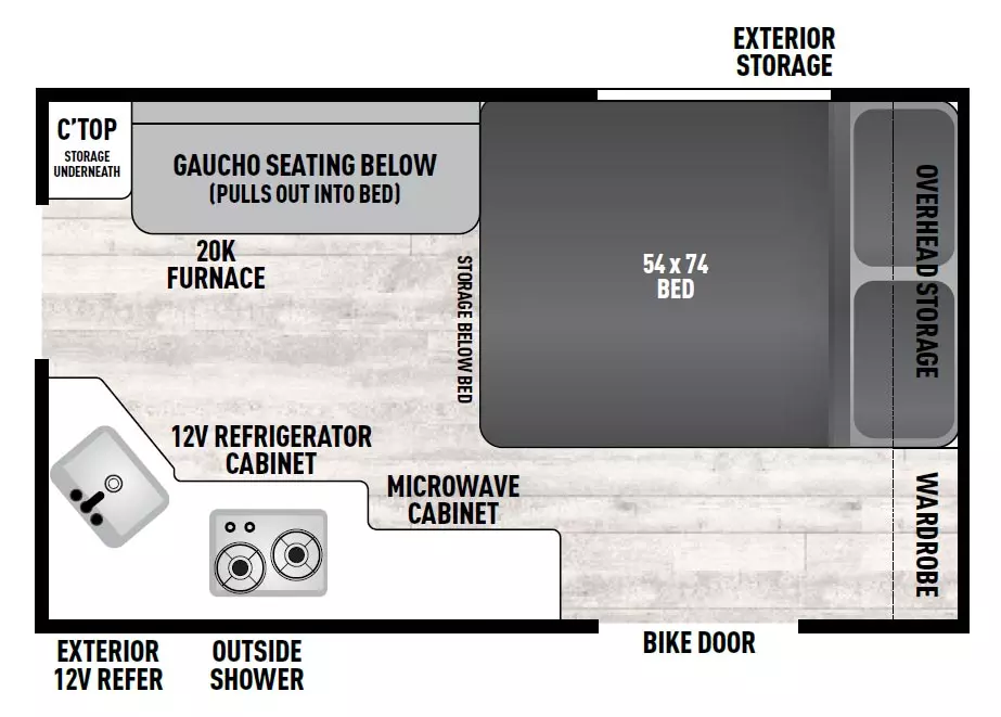2024 Viking Camping Trailers 12.0 TD MAX - DSO Floorplan