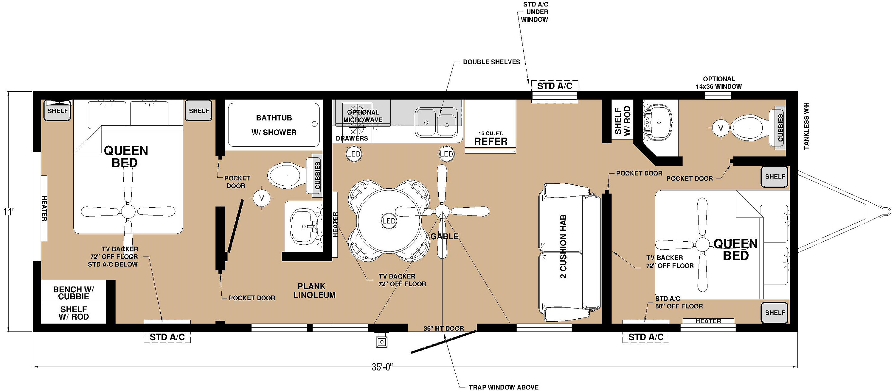 KOA Deluxe Cabins KOA35SKQHB Park Models by Park Model
