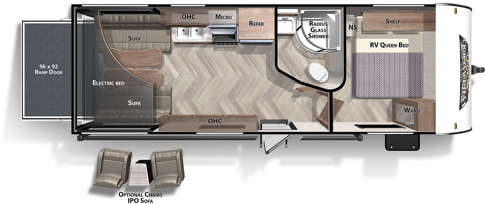X-Lite Northwest 211SSXL floorplan. The 211SSXL has no slide outs and one entry door.