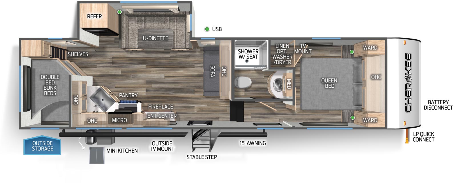 Cherokee Black Label 265GDKBL Floorplan