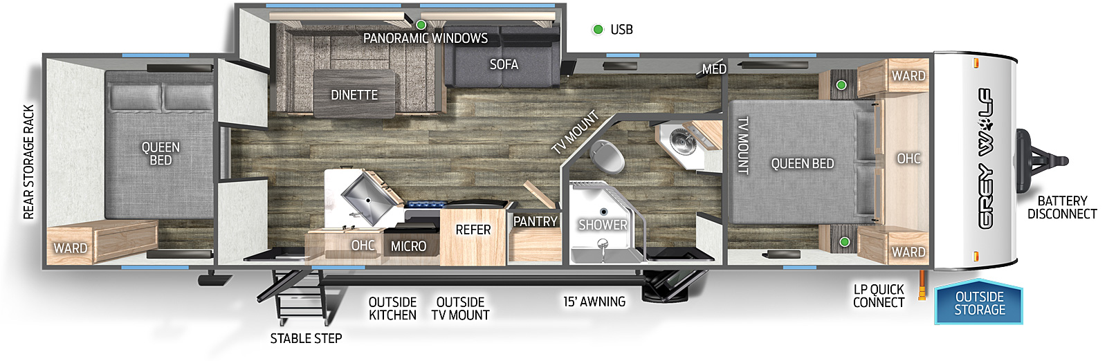 Cherokee Black Label 29QBBL Floorplan