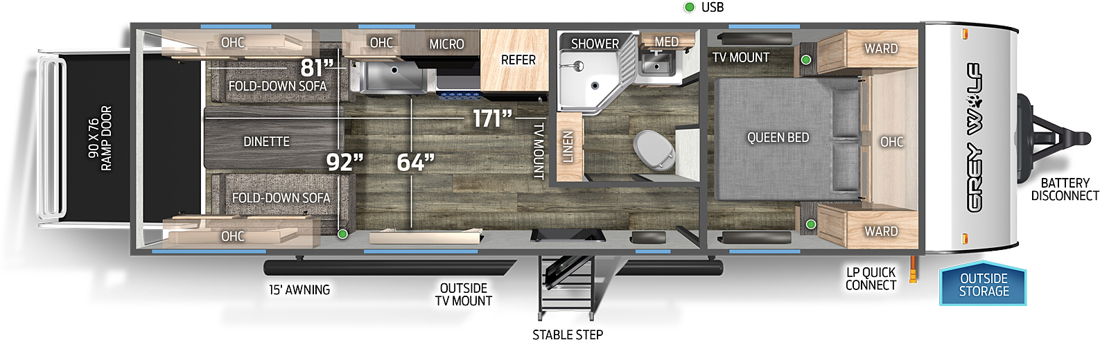 Cherokee Black Label 25RRTBL Floorplan