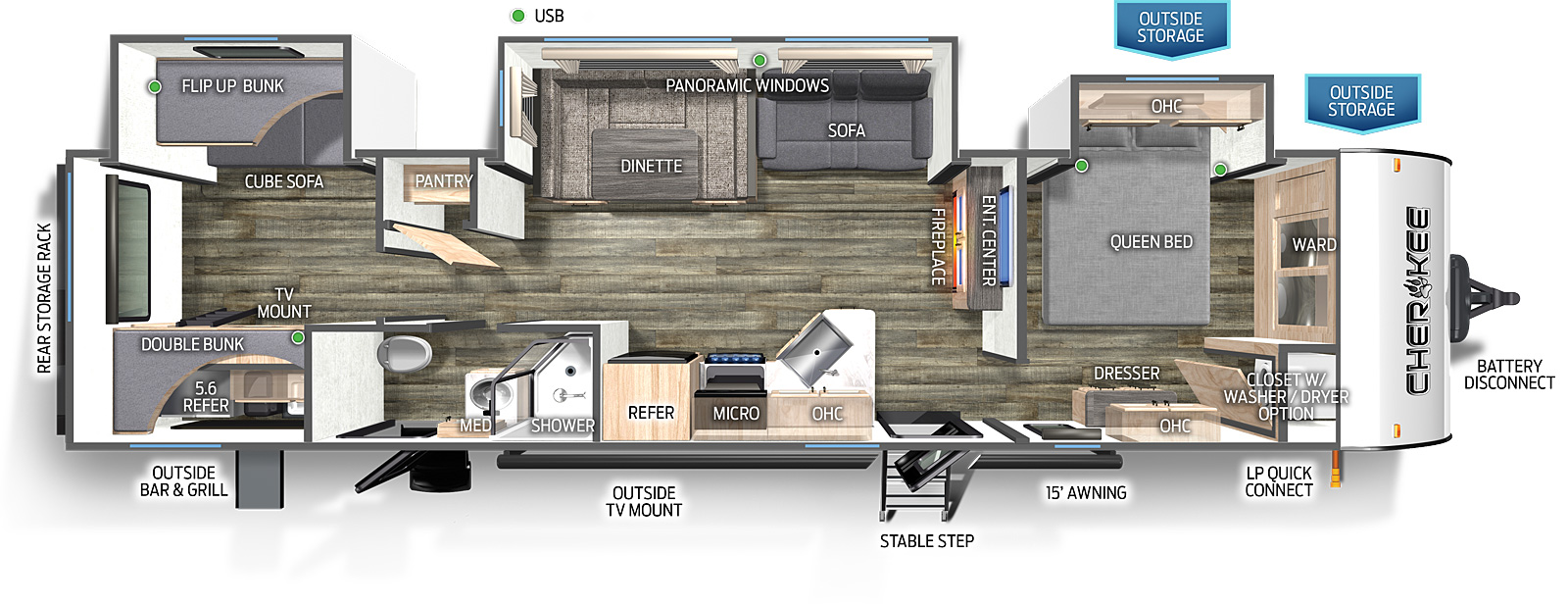 Cherokee Black Label 324TSBL Floorplan