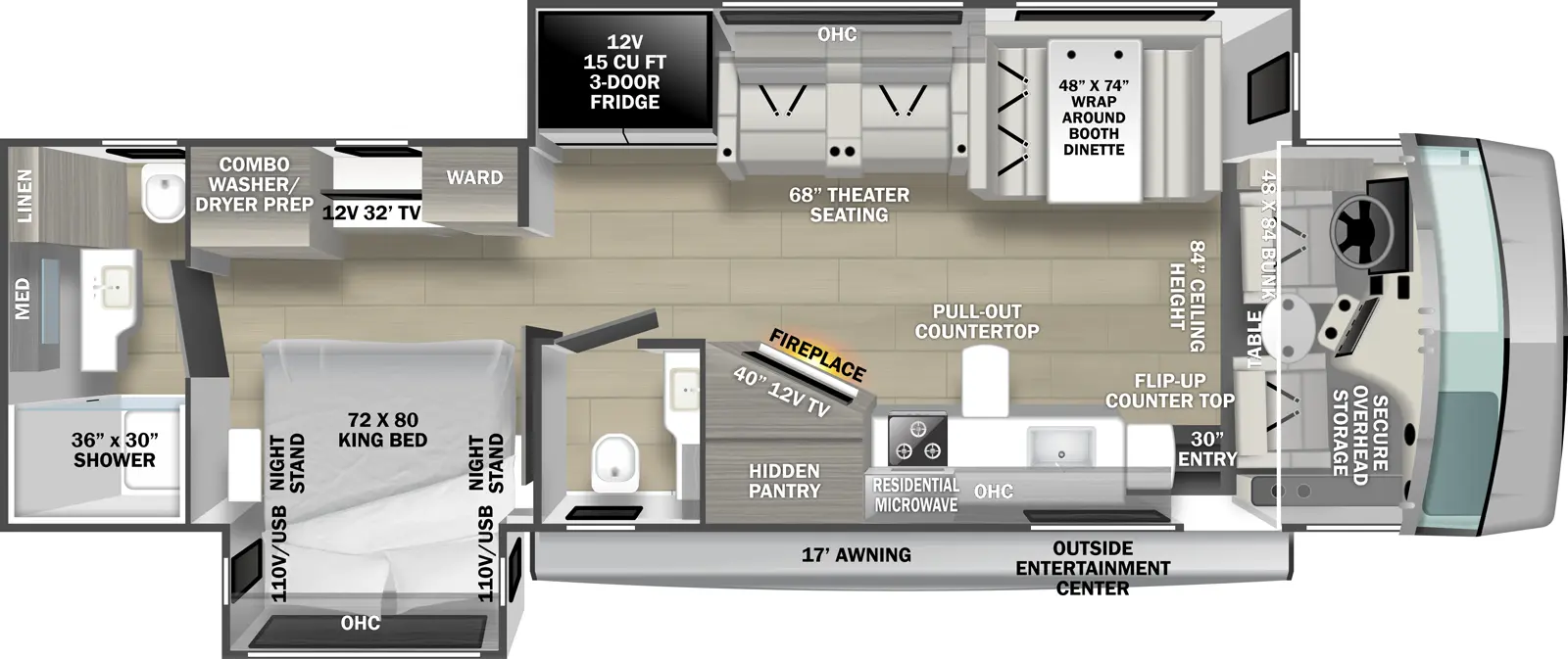 FR3 34DS Floorplan - Forest River RV