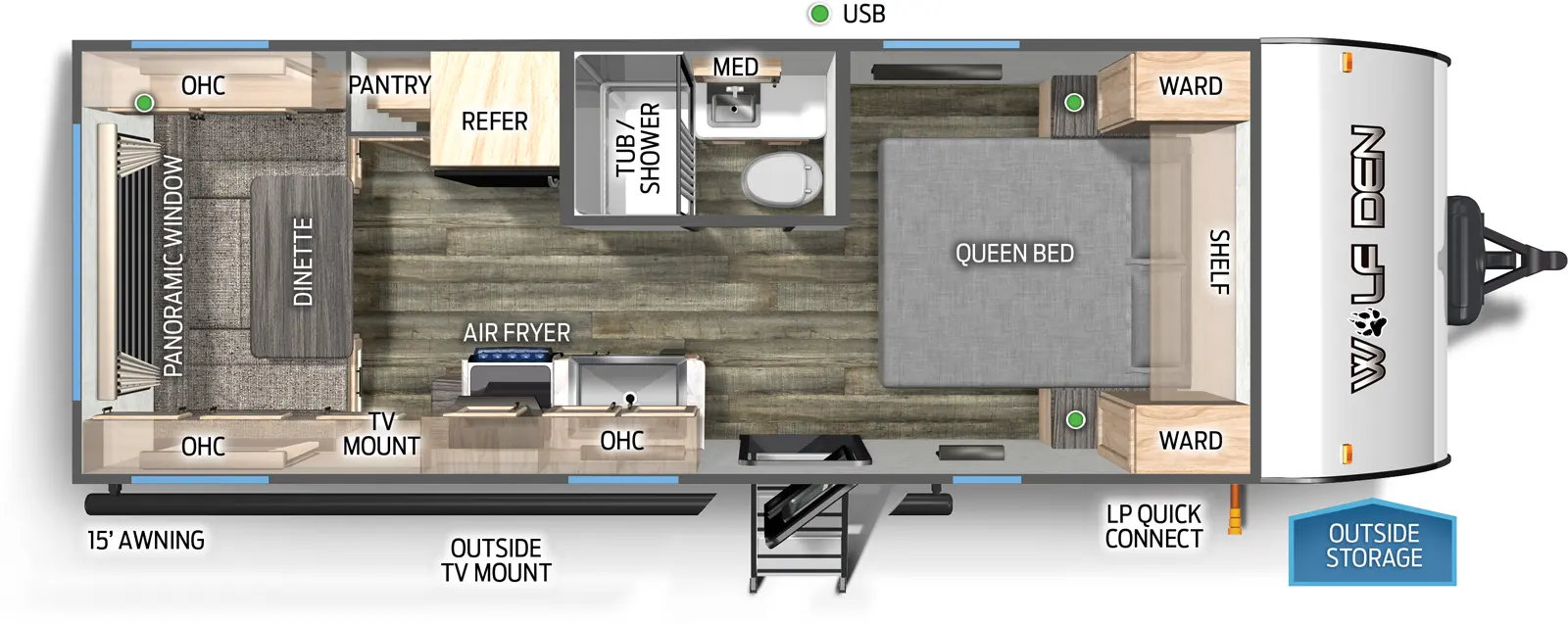 Cherokee Grey Wolf 20RDSE Floorplan - Forest River RV