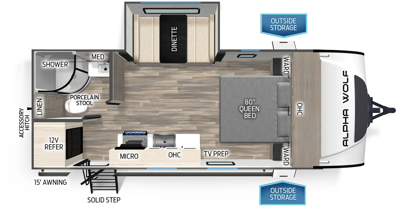 2025 Alpha Wolf 17CB Floorplan - Forest River RV