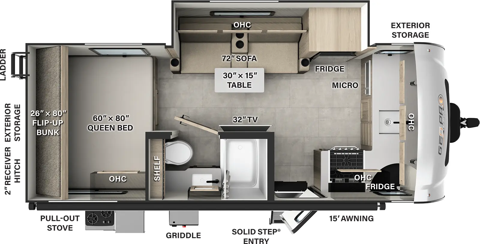 Geo-Pro G20FK | Rockwood Floorplan - Forest River RV