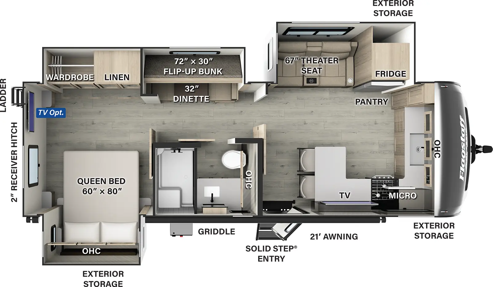 2025 Flagstaff Classic Travel Trailers 826BHS Floorplan - Forest River RV